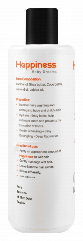 Happiness 2in1 Detangling & Hydrating Shampoo for Babies & Kids - parabens free, phthalates free, dyes free