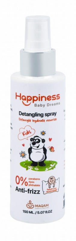 Happiness Kids Anti-Frizz Detangling Hair Spray - parabens free, dyes free, phthalates free