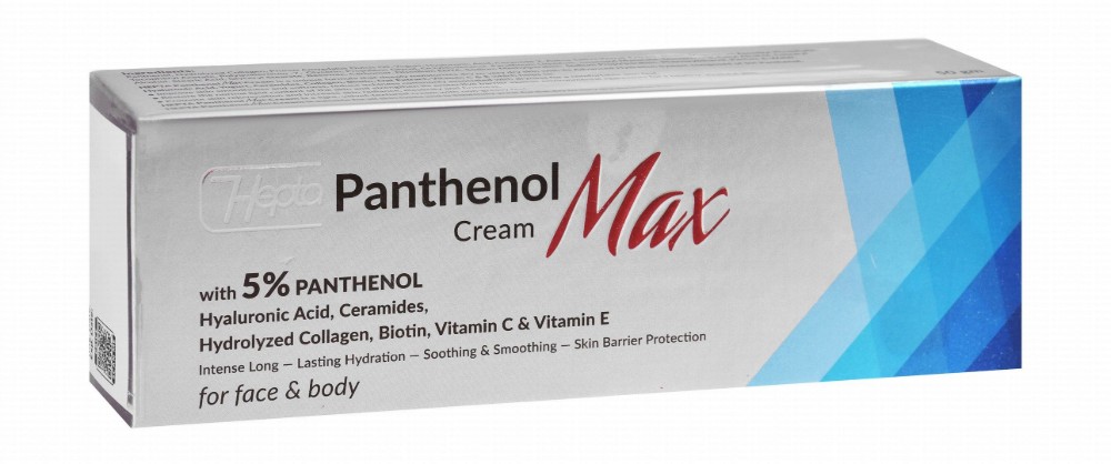 Hepta Max Non-Greasy 5% Panthenol Hydrating, Soothing & Smoothing Face & Body Cream with Hyaluronic Acid, Ceramides & Biotin