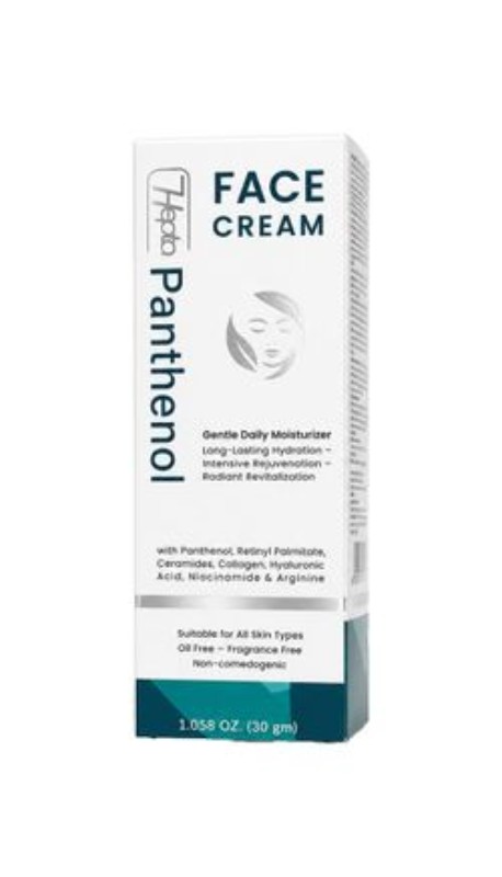 Hepta Moisturizing Face Cream with Panthenol for All Skin Types - non comedogenic, oil free, fragrance free