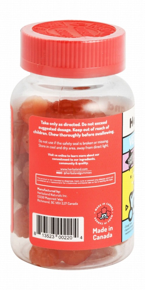 Herbaland 132mg Flaxseed Oil Omega-3 Good Health Support Gummy Supplements Orange Flavor - vegan, GMO free, sugar free
