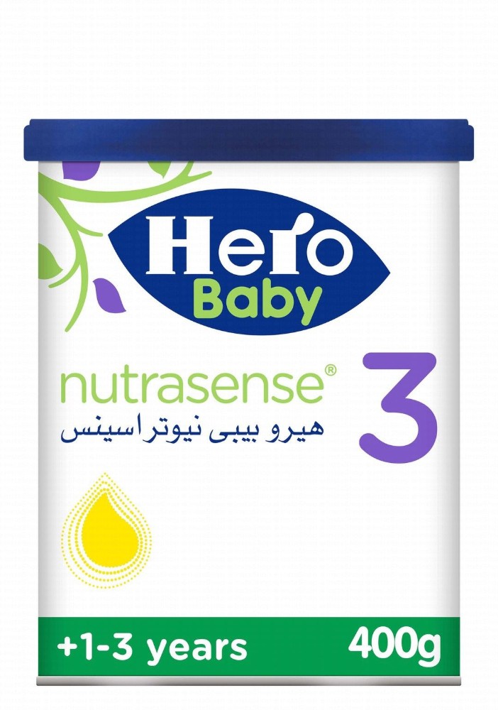 Hero Baby Nutrasense Growing Up Milk Formula with Iron Fortified, DHA & Nucleotides for Immunity & Cognitive Development Stage 3 (1-3 Years)