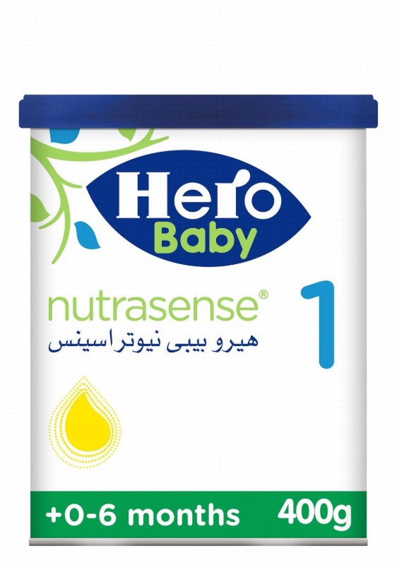Hero Baby Nutrasense Infant Milk Formula Stage 1 with Iron Fortified, 2FL, DHA, AA & Nucleotides for Immunity & Cognitive Development (0-6 Months)