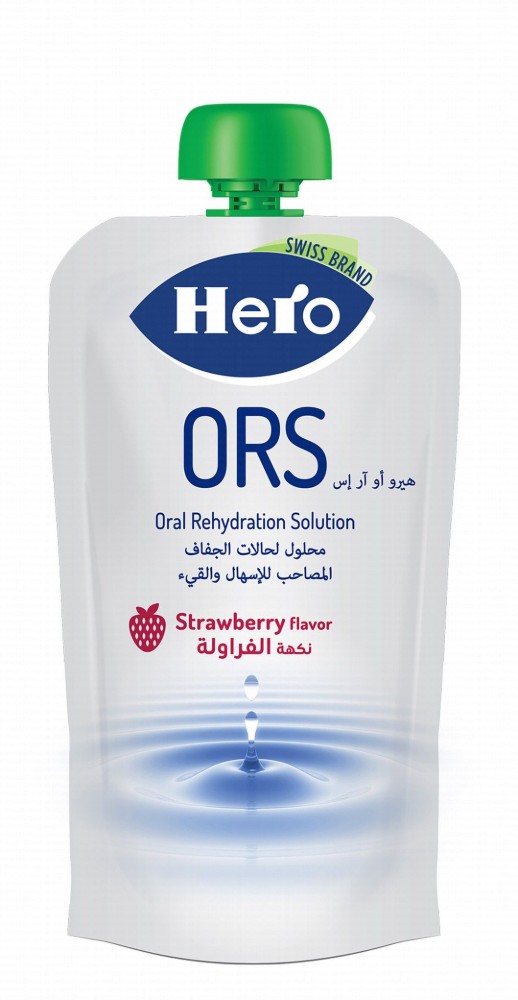 Hero ORS Solution Strawberry Flavor - preservatives free, gluten free, lactose free