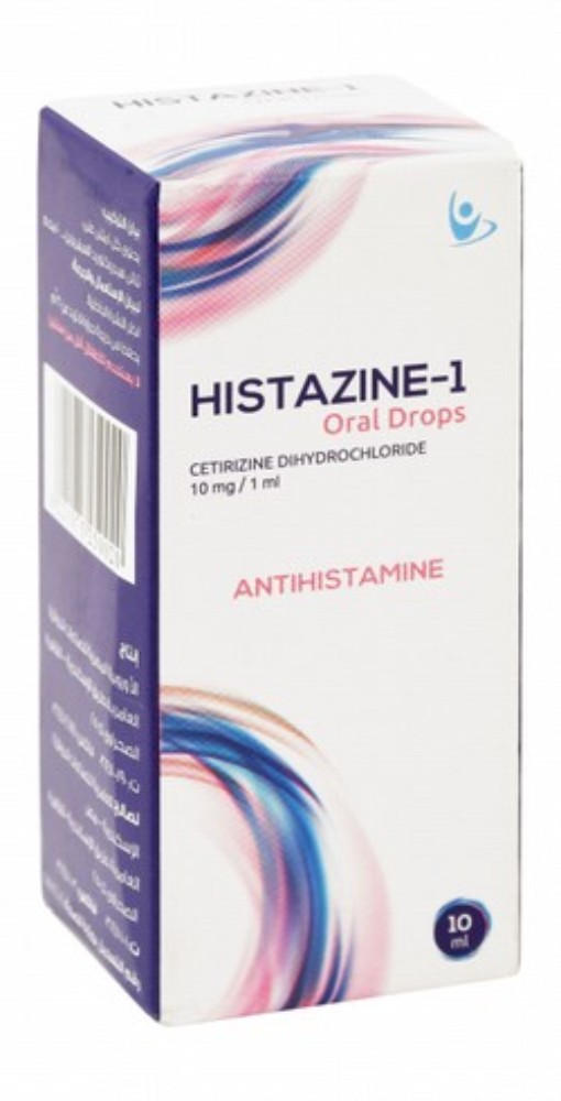 Histazine-1 10mg/1ml Cetirizine Dihydrochloride Non-Sedating Antihistamine Oral Drops