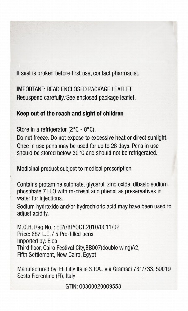 Humalog Mix50 Kwik Pen 100 U/ml Insulin Lispro Protamine Suspension for Subcutaneous Injection