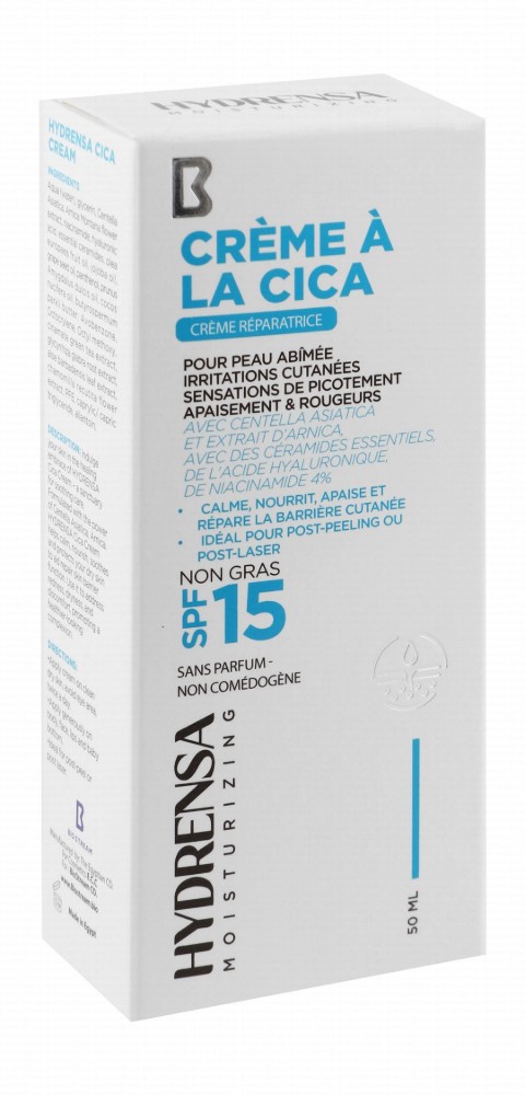 Hydrensa Non-Greasy Repairing, Soothing & Nourishing Face, Body & Lips Cream with Ceramide, Centella Asiatica & Arnica Extracts SPF15 - fragrance free, non comedogenic