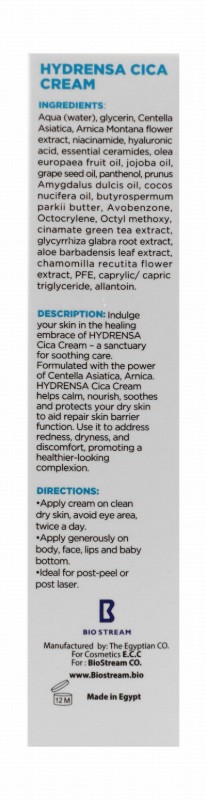 Hydrensa Non-Greasy Repairing, Soothing & Nourishing Face, Body & Lips Cream with Ceramide, Centella Asiatica & Arnica Extracts SPF15 - fragrance free, non comedogenic