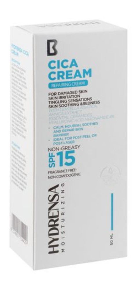 Hydrensa Non-Greasy Repairing, Soothing & Nourishing Face, Body & Lips Cream with Ceramide, Centella Asiatica & Arnica Extracts SPF15 - fragrance free, non comedogenic