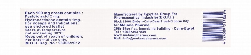 Hydrofusidic 2% Fusidic & 1% Hydrocortisone Acetate Antibiotic & Anti-Inflammatory Topical Cream