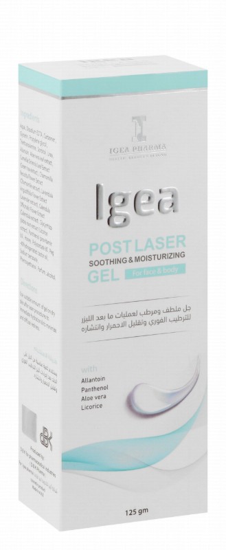Igea Pharma Post Laser Soothing & Moisturizing Face & Body Gel for Allantoin, Panthenol & Aloe Vera Extract