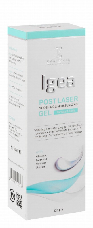 Igea Pharma Post Laser Soothing & Moisturizing Face & Body Gel for Allantoin, Panthenol & Aloe Vera Extract