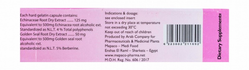 Immulant Plus 125mg Echinacea Root Immunity Booster Supplement with Golden Seal Root Extract