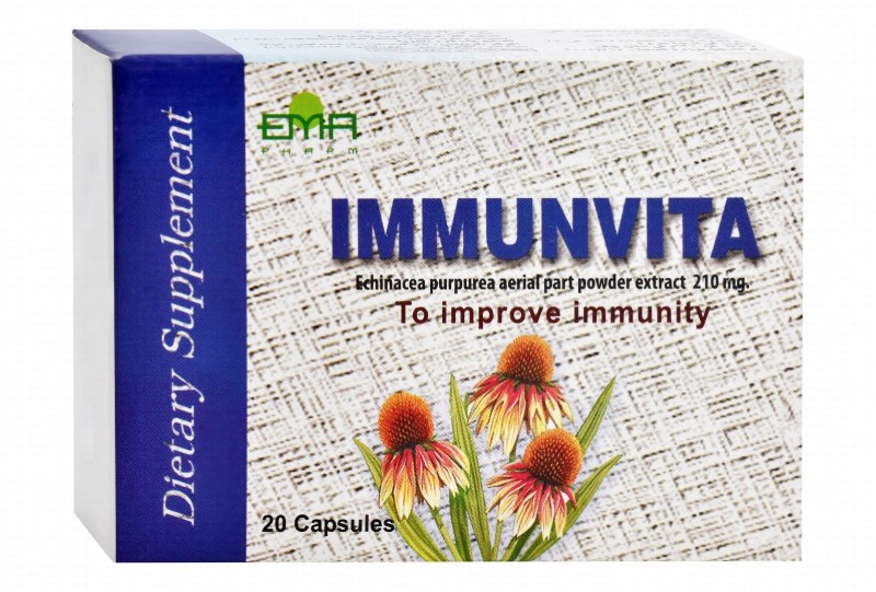 Immunvita 210mg Echinacea Purpurea Immunity Booster Supplement