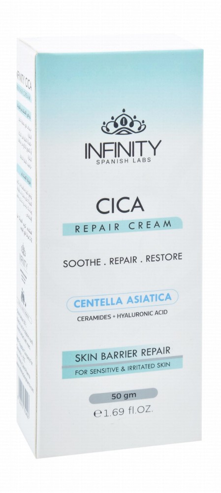 Infinity Cica Soothing, Repairing & Restoring Face Cream with Centella Asiatica, Ceramides & Hyaluronic Acid for Sensitive & Irritated Skin