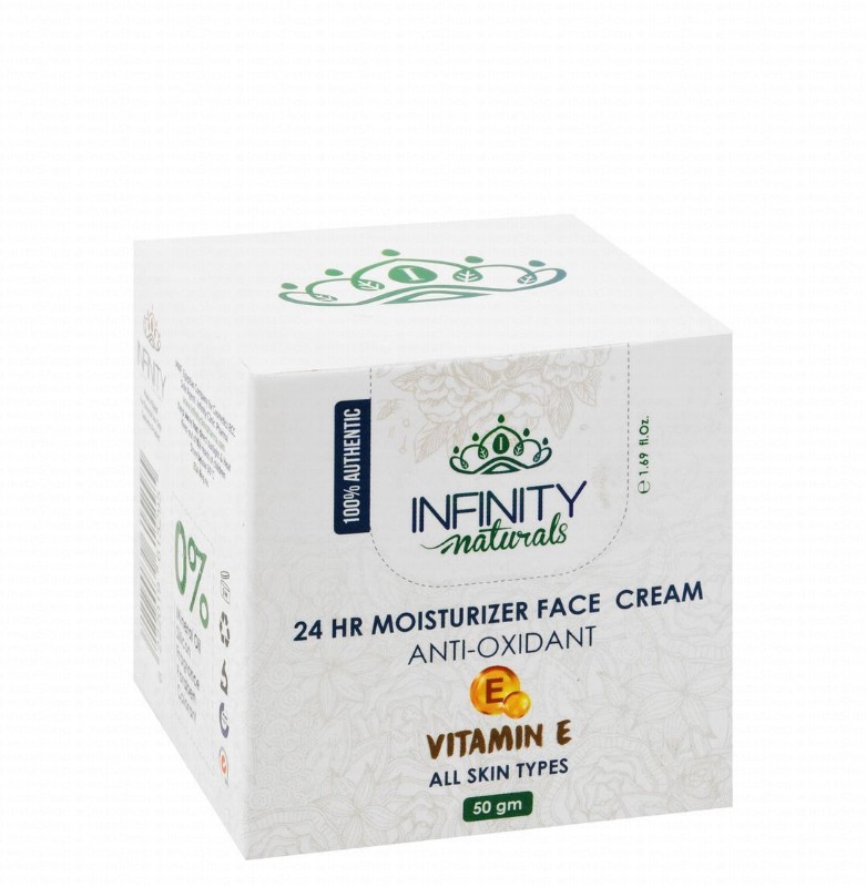 Infinity Naturals 24H Non-Greasy Moisturizing & Antioxidant Facial Cream with Vitamin E for All Skin Types - mineral oil free, silicone free, fragrance free