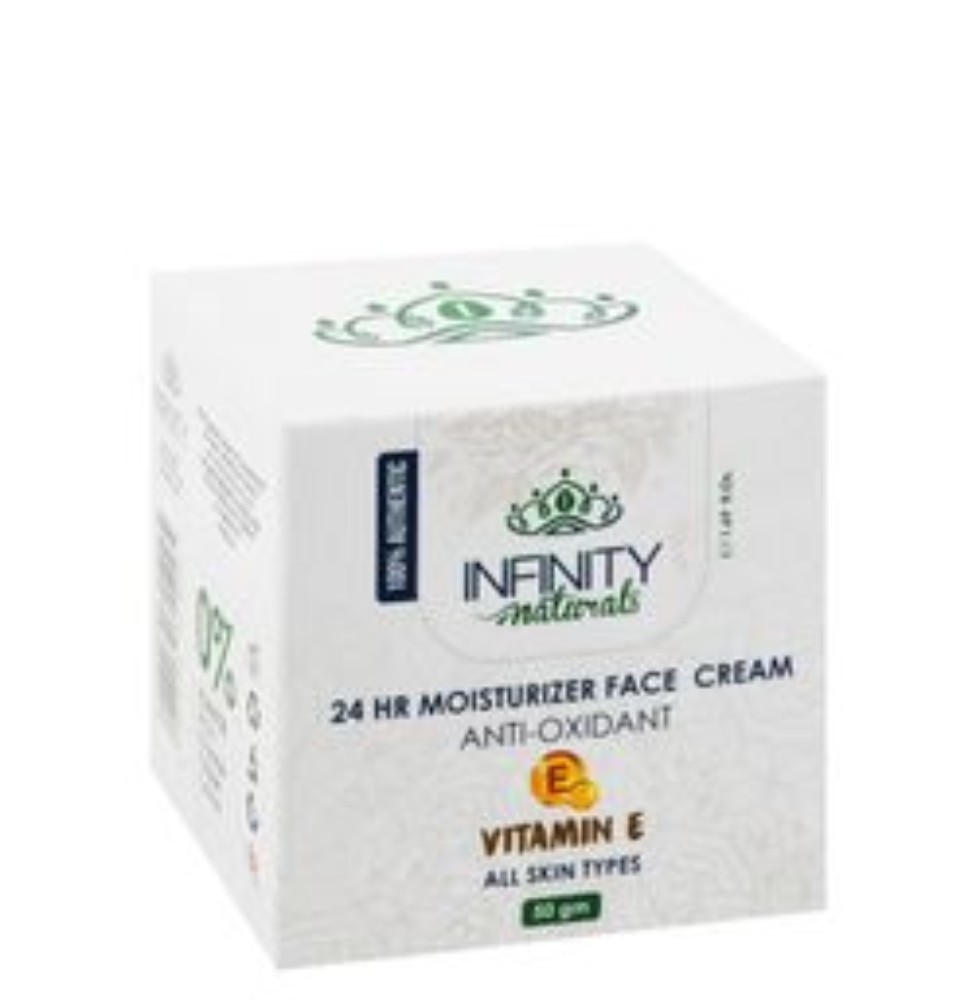 Infinity Naturals 24H Non-Greasy Moisturizing & Antioxidant Facial Cream with Vitamin E for All Skin Types - mineral oil free, silicone free, fragrance free