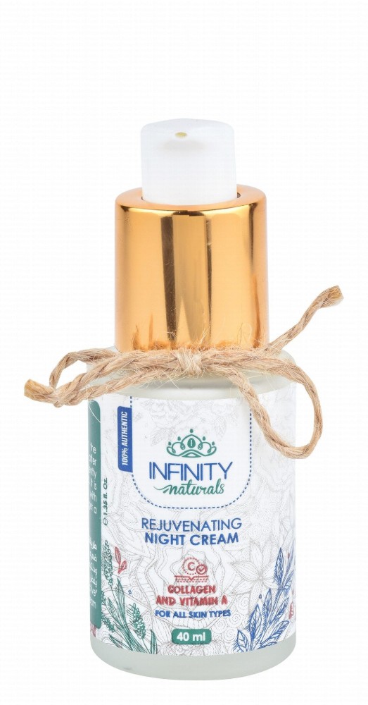 Infinity Naturals Rejuvenating Face Night Cream with Collagen & Vitamin A for All Skin Types - fragrance free, mineral oil free, silicon free