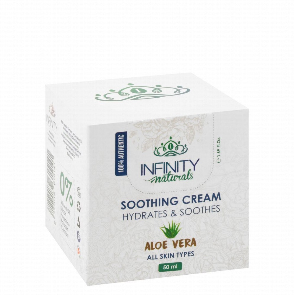 Infinity Naturals Soothing & Hydrating Facial Cream with Aloe Vera Extract for All Skin Types - mineral oil free, silicone free, fragrance free