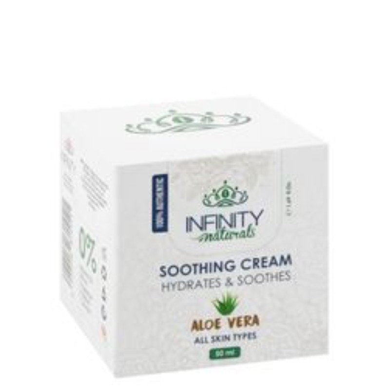 Infinity Naturals Soothing & Hydrating Facial Cream with Aloe Vera Extract for All Skin Types - mineral oil free, silicone free, fragrance free