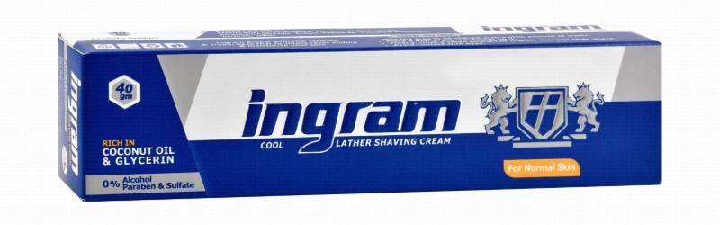 Ingram Cool Lather Shaving Cream with Glycerin & Coconut Oil for Normal Skin - alcohol free, parabens free, sulfate free