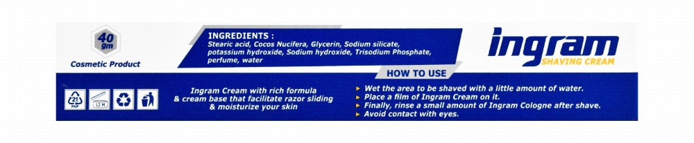 Ingram Cool Lather Shaving Cream with Glycerin & Coconut Oil for Normal Skin - alcohol free, parabens free, sulfate free