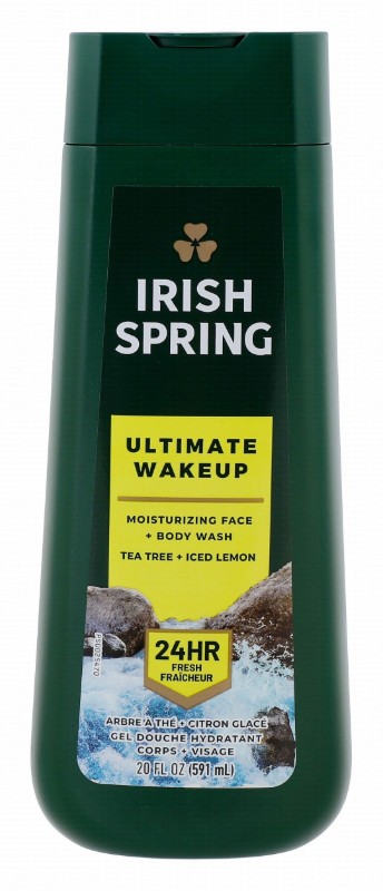 Irish Spring 24H Ultimate Wakeup Moisturizing Face & Body Wash with Tea Tree Oil & Iced Lemon Extract