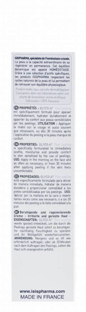 Isispharma Glyco-A Repairing & Soothing Face Cream for Irritated & Sensitized Skin - non comedogenic, perfume free