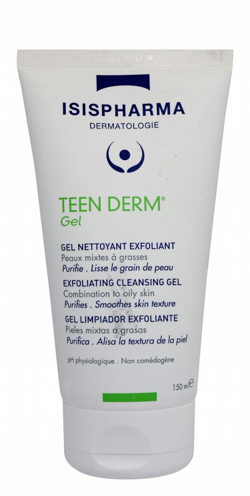 Isispharma Teen Derm Exfoliating Facial Cleasing Gel for Combination & Oily Skin - parabens free, soap free, non comedogenic