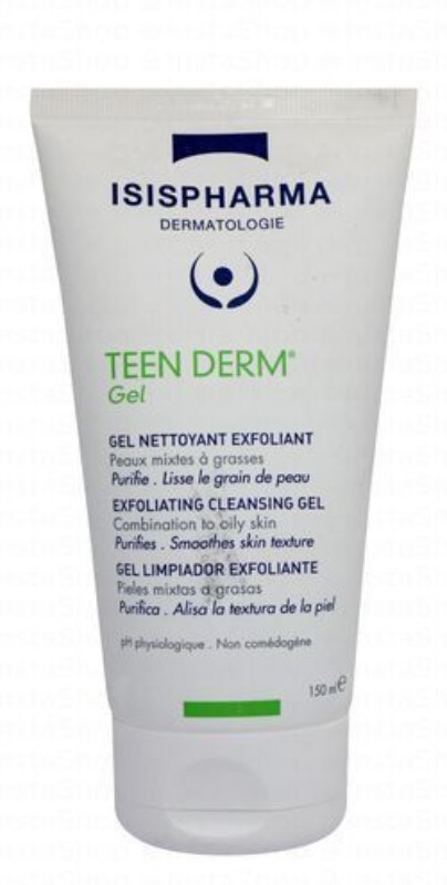 Isispharma Teen Derm Exfoliating Facial Cleasing Gel for Combination & Oily Skin - parabens free, soap free, non comedogenic