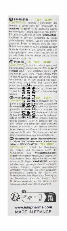 Isispharma Teen Derm K Concentrate Anti-Imperfections Gel Cream - non comdegogenic