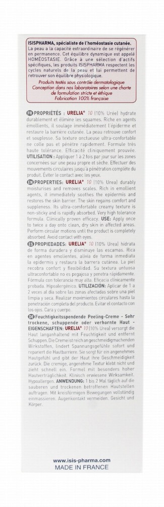 Isispharma Urelia 10 Exfoliating Moisturizing Cream for Very Dry Skin - parabens free, fragrance free