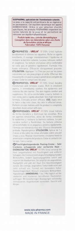 Isispharma Urelia 10 Exfoliating Moisturizing Cream for Very Dry Skin - parabens free, fragrance free