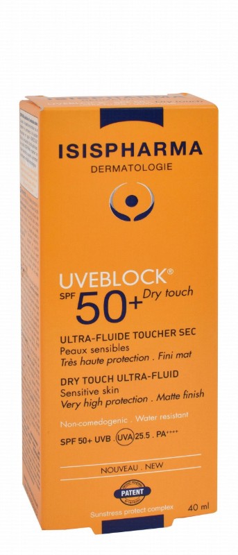 Isispharma Uveblock Dry Touch Water-Resistant Sunscreen for Sensitive Skin SPF50+ - non comedogenic