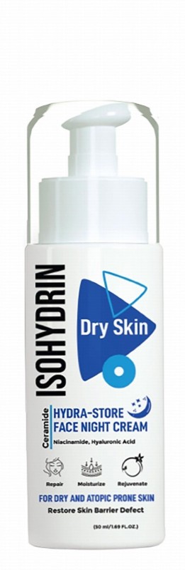 Isohydrin Hydra-Store Face Night Cream with Ceramide, Niacinamide & Hyaluronic acid for Dry & Atopic Prone Skin