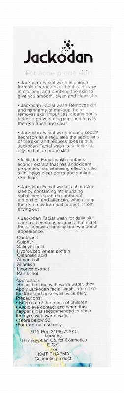 Jackodan Cleaning & Refreshing Facial Wash for Acne-Prone Skin - parabens free