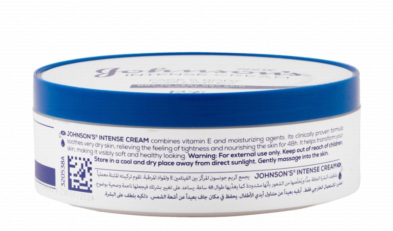 Johnson's 48H Intense Face & Body Cream for Dry to Very Dry Skin