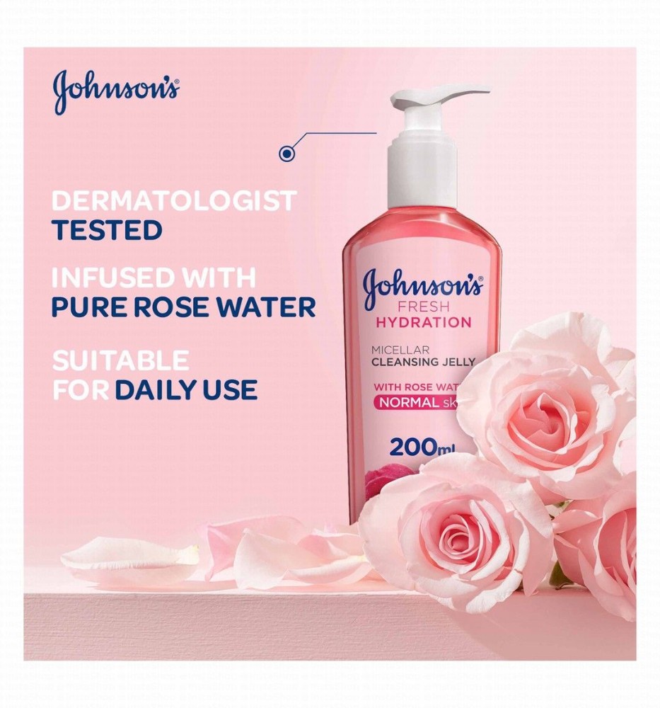 Johnson's Fresh Hydration Micellar Cleansing Jelly with Rose Water for Normal Skin