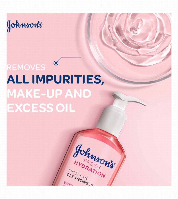 Johnson's Fresh Hydration Micellar Cleansing Jelly with Rose Water for Normal Skin