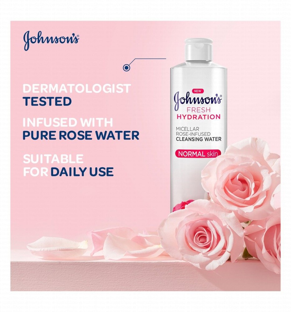 Johnson's Fresh Hydration Rose Infused Micellar Cleansing Water for Normal Skin