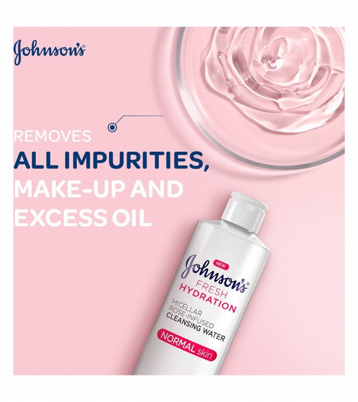 Johnson's Fresh Hydration Rose Infused Micellar Cleansing Water for Normal Skin