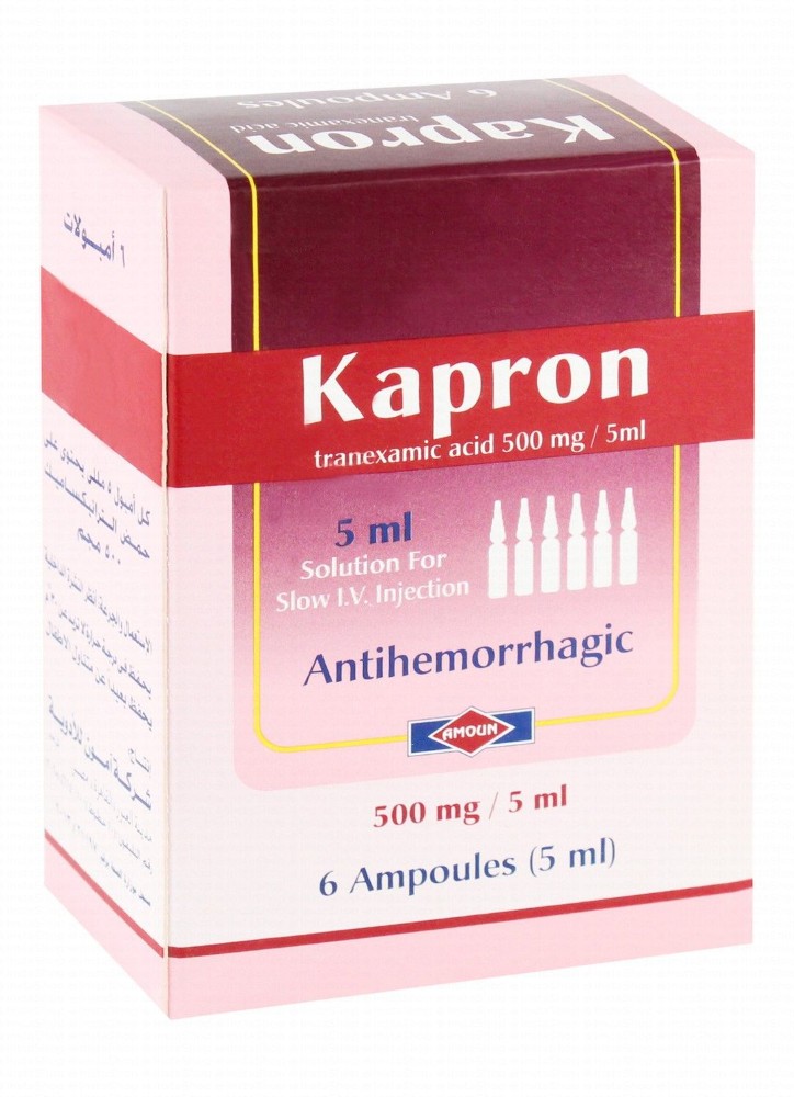 Kapron 500m/5ml Tranexamic Acid Antihemorrhagic Solution Ampoules for Slow Intravenous Injection