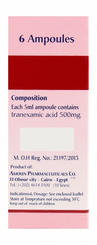Kapron 500m/5ml Tranexamic Acid Antihemorrhagic Solution Ampoules for Slow Intravenous Injection