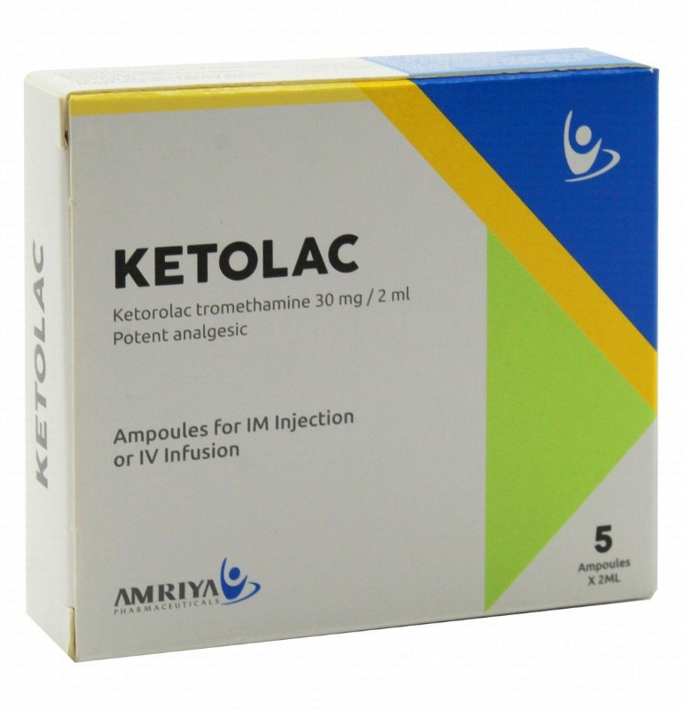 Ketolac 30mg/2ml Ketorolac Tromethamine Potent Analgesic Ampoules for Intramuscular & Intravenous Infusion