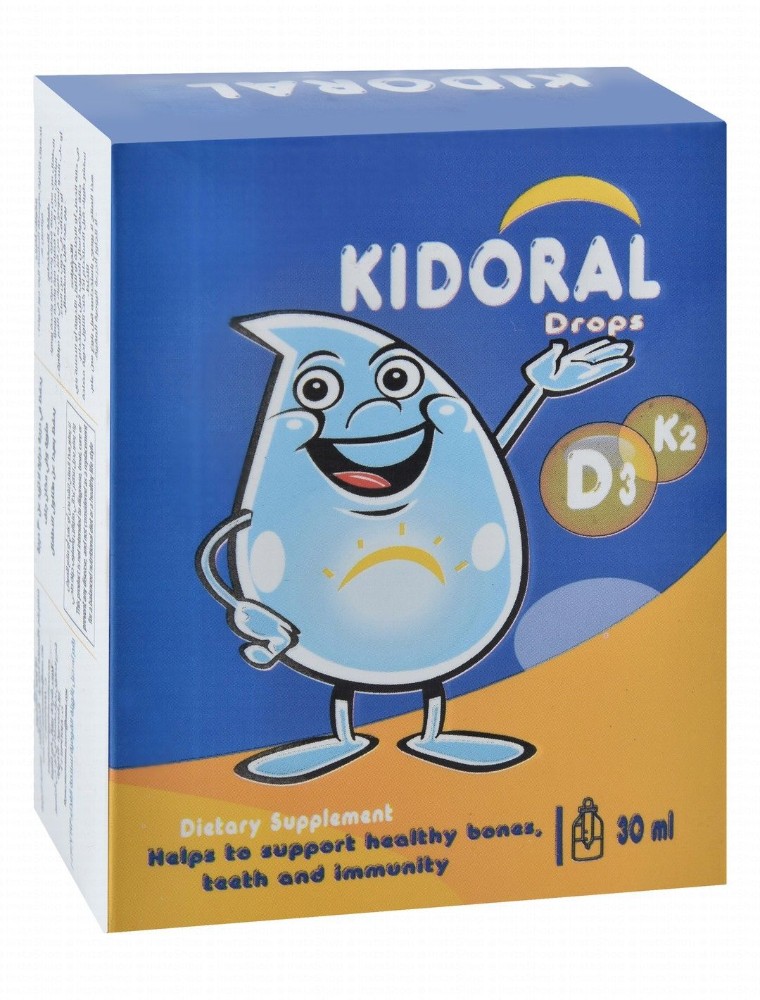 Kidoral 10mcg Vitamin D3 Liquid Supplement Drops with Vitamin K2 for Bones, Teeth & Immunity Health (1+ Years)