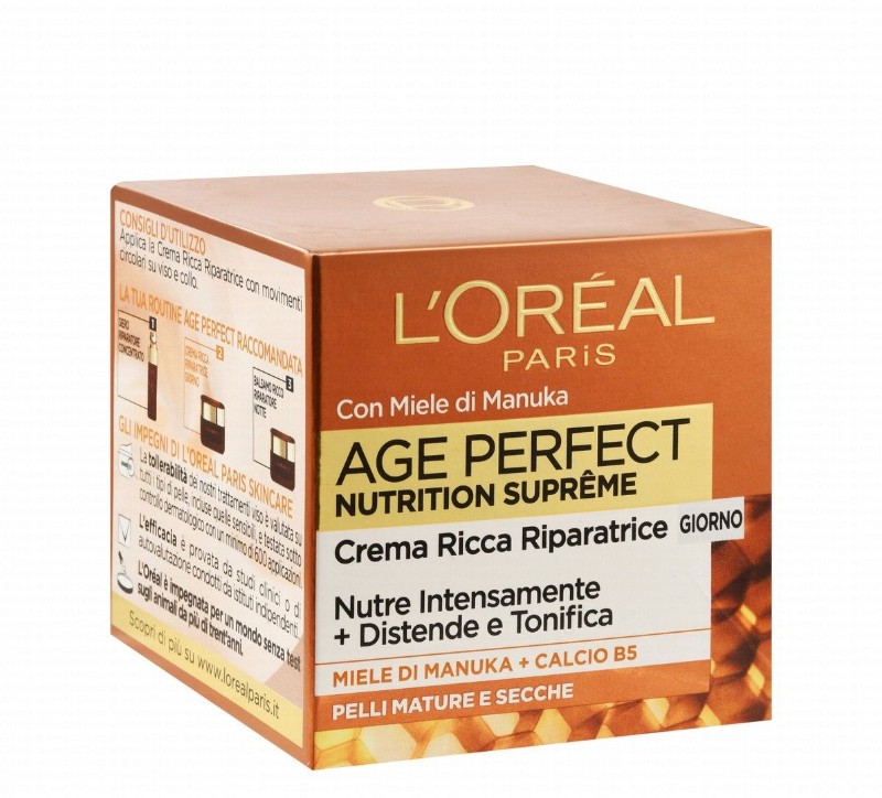L'Oreal Age Perfect Nutrition Supreme Repairing, Nourishing & Relaxing Facial Day Cream with Manuka Honey, Calcium & Vitamin B5 for Mature & Dry Skin
