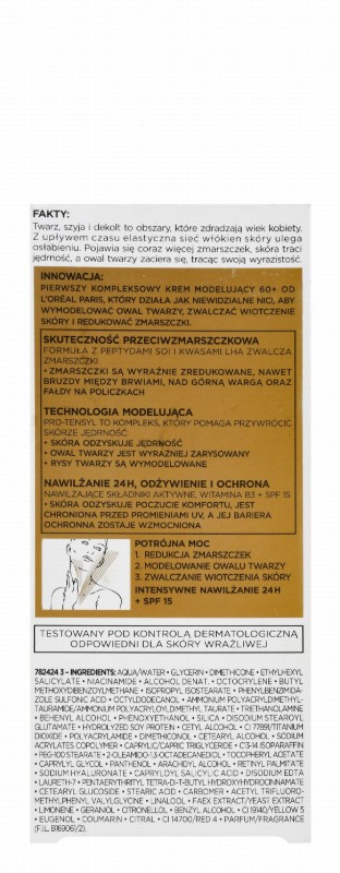 L'oreal Paris Age Expert Triple Power Wrinkle Reducing Complex Modelling Day to Night Face Cream for Face & Neck with Soy Peptides SPF15 (60+ Years)