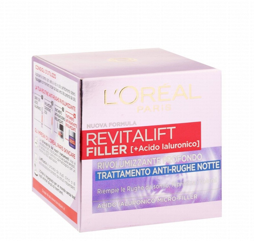 L'Oreal Revitalift Filler Revolumizing & Anti-Wrinkle Facial Night Cream with Hyaluronic Acid