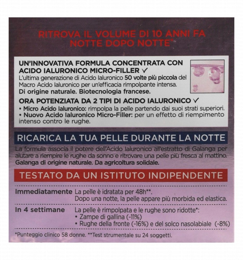 L'Oreal Revitalift Filler Revolumizing & Anti-Wrinkle Facial Night Cream with Hyaluronic Acid