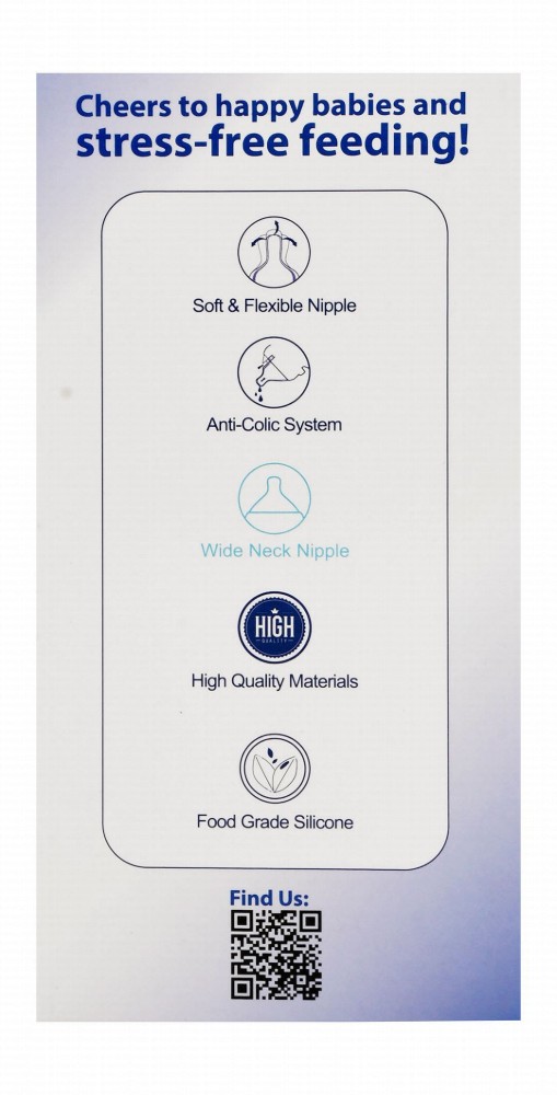 La Frutta Blue 240ml Anti-Colic Plastic Nursing Bottle (4+ Month) - BPA free